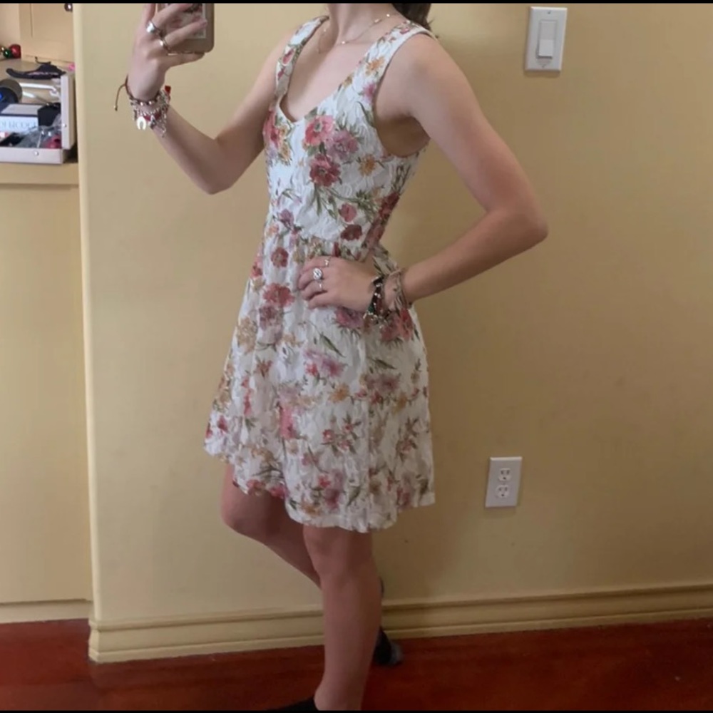 white floral dress
